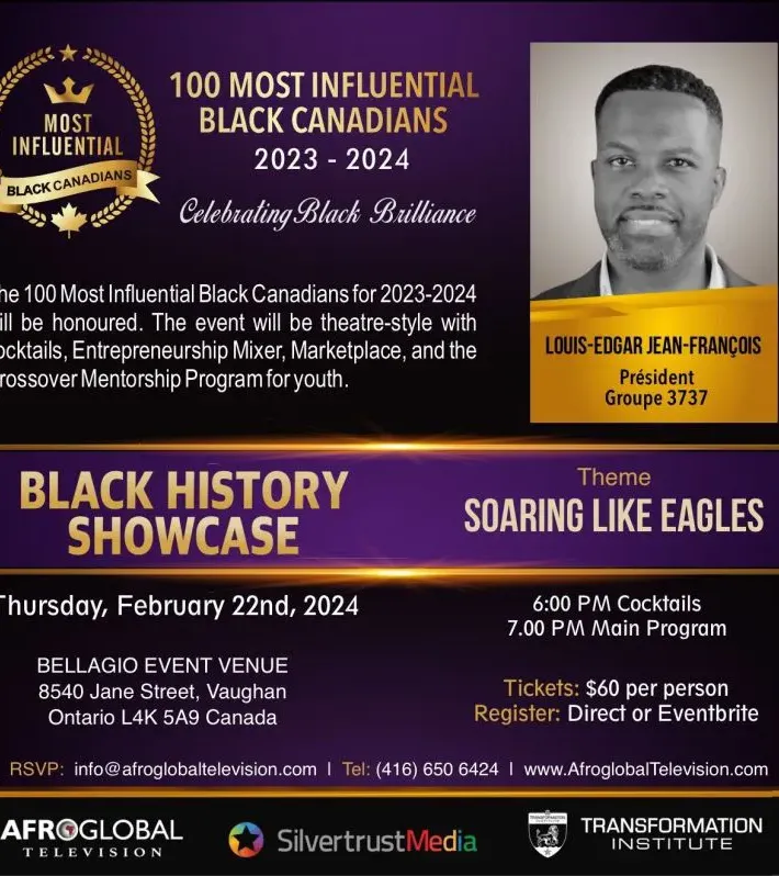 ONE OF THE 100 MOST INFLUENCIAL BLACK CANADIANS